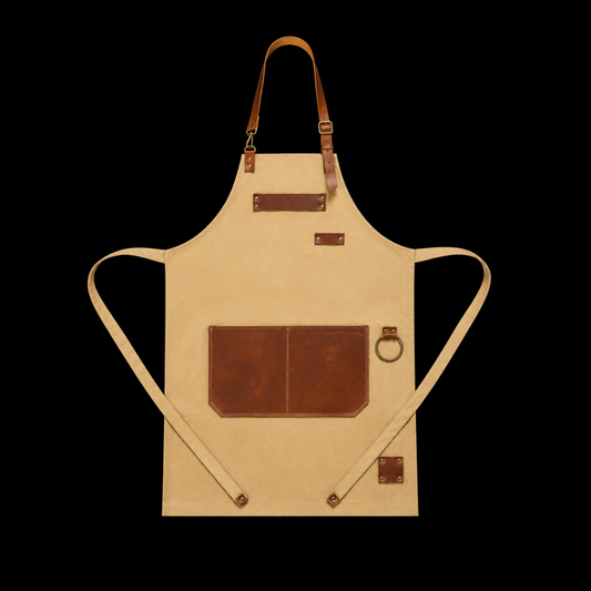 Maestro Parrillero Beige Bolsillo en cuero