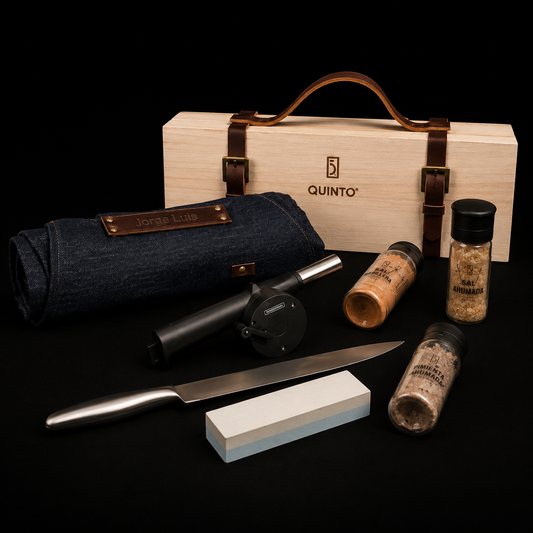 Kit Parrillero Personalizado con Caja de Pino, Delantal y Accesorios Premium para Asado