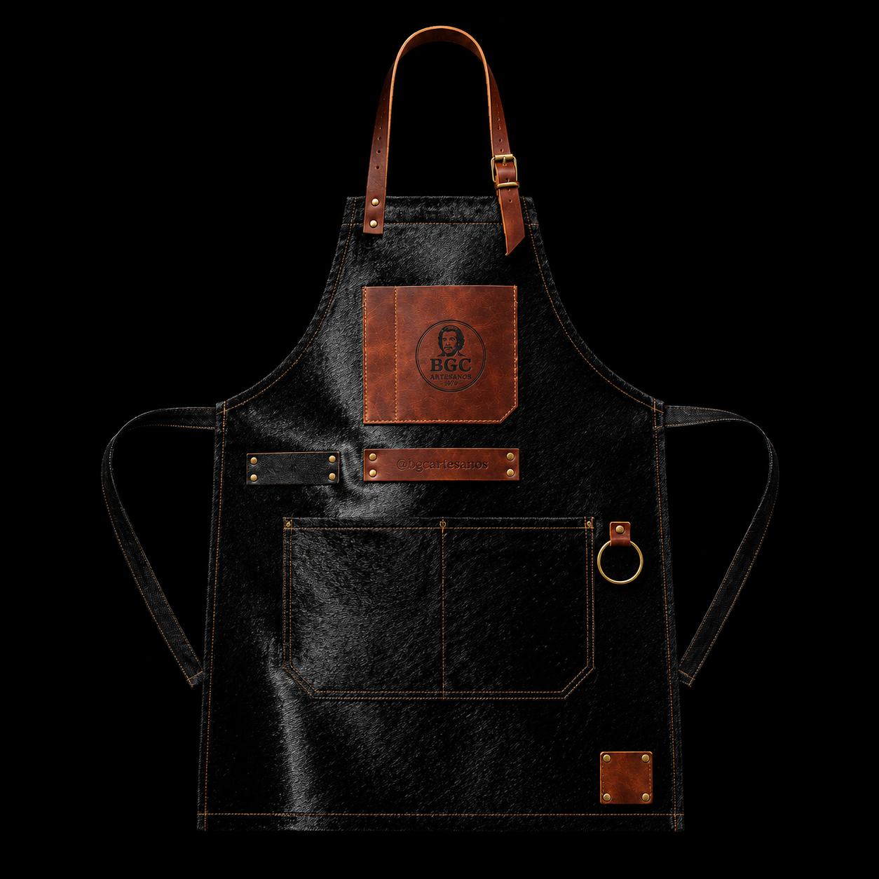 Delantal Edición Especial Cuero Negro
